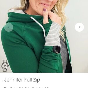 Stylish Green Full Zip Hoodie